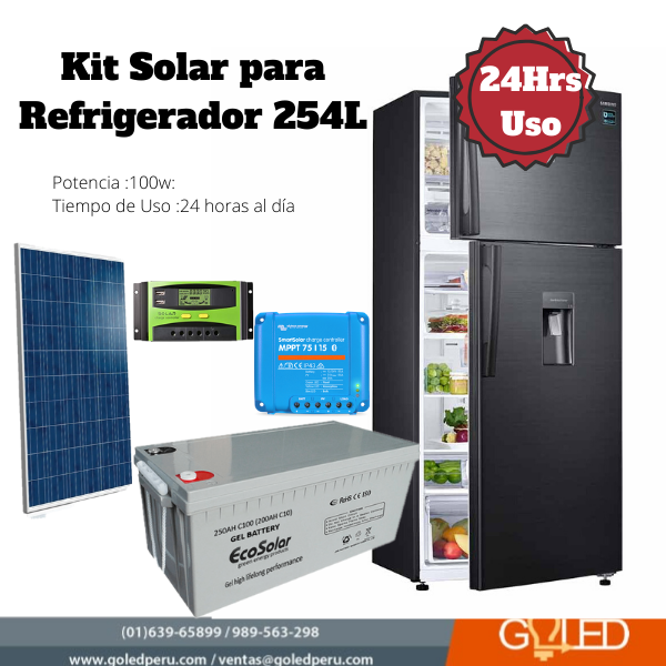beneficioso Descuidado a nombre de Kit Solar para refrigeradora 240L - GoLed Peru - Productos y Servicios de  Iluminacion LED | Paneles Solares