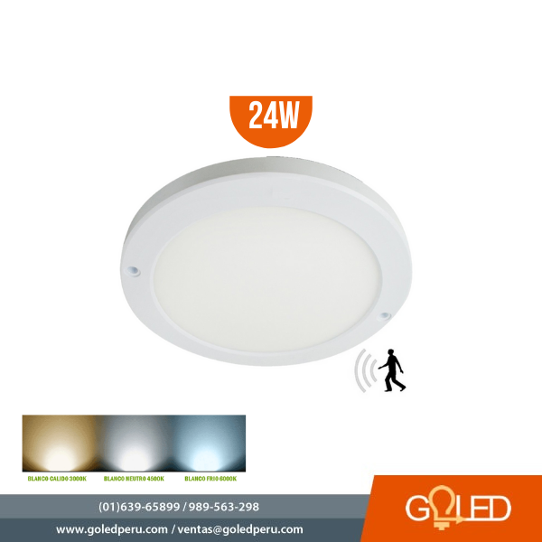 Luz led blanca reflector circular sensor de movimiento recargable