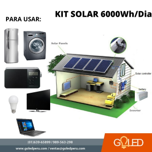 Kit Casa Solar 3000W Uso Diario: Refrigeradora, Lavadora, Microondas, Luz,  TV, Laptop, Celular. ONDA PURA - GoLed Peru - Productos y Servicios de  Iluminacion LED